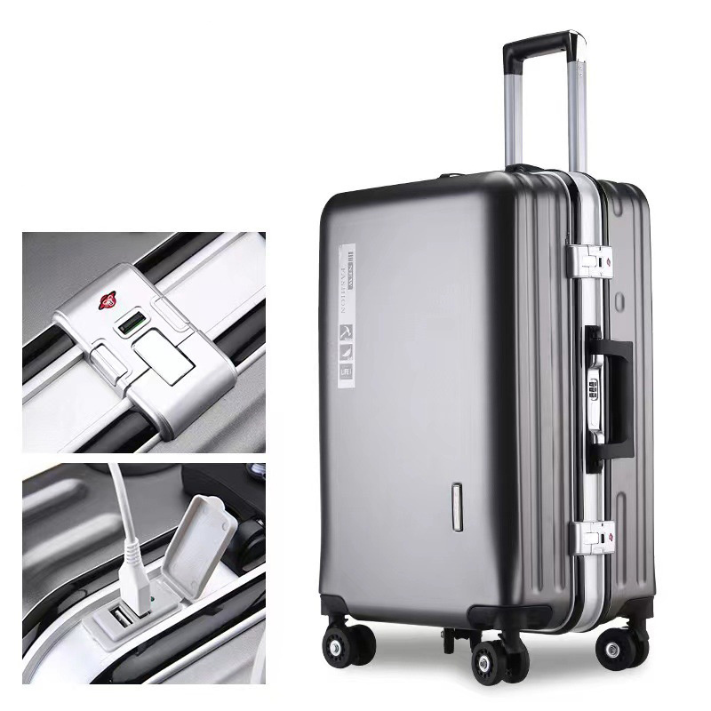 Luggage Manufacturer Aluminium Frame Suitcase Business Airport Metal ABS PC Trolley Carry On Luggage with Tsa Lock