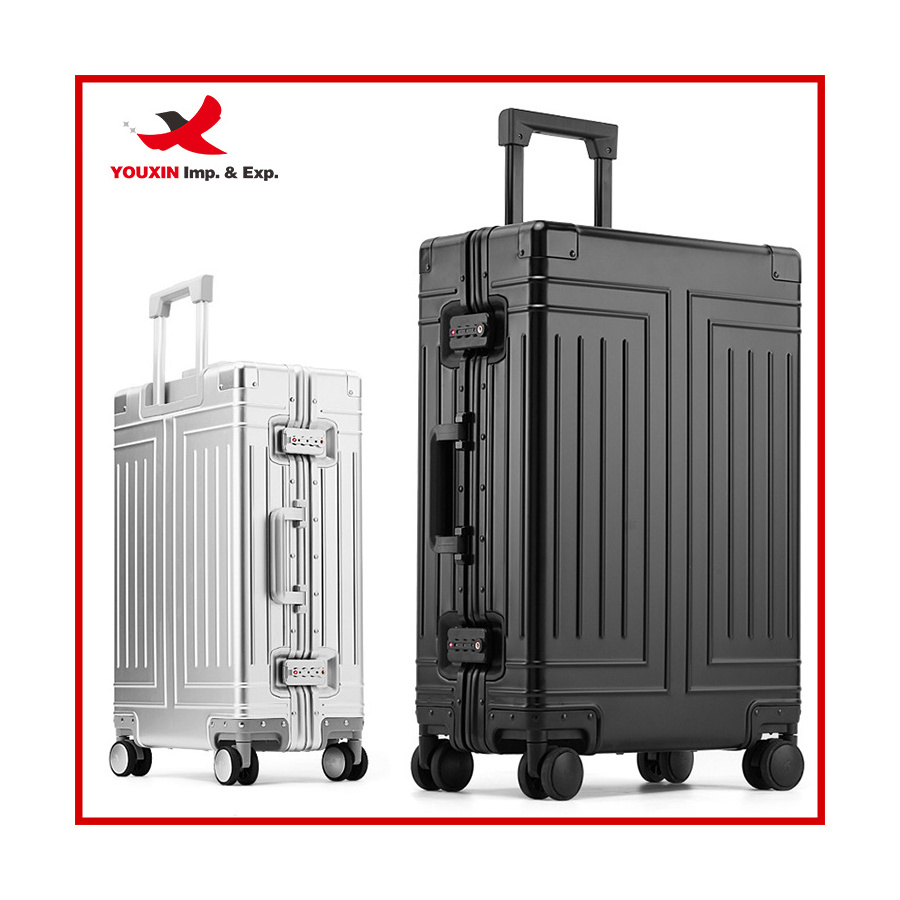 New style all aluminum magnesium alloy 20 inch 29inch luggage large capacity aluminum frame pure metal suitcase password case