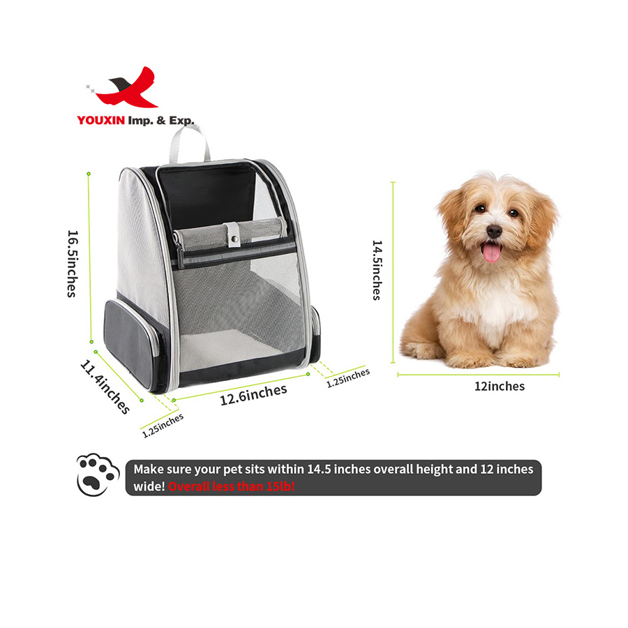 Custom Pet Travel Backpack Cats Dogs Pet Carriers Bags Safety Straps Buckle Support Pet Carrier Backpack