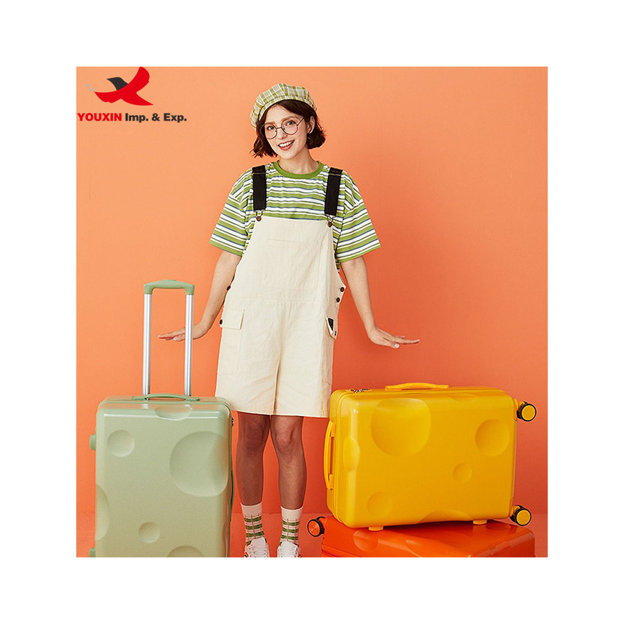 Cheese design luggage student trolley case universal wheel hard shell suitcase for girls Multi-color luggage