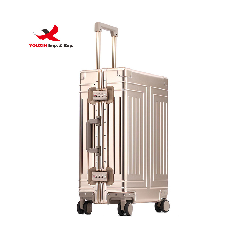 All aluminum hot selling magnesium alloy luggage 20  22 24 26 29 30 inch large capacity aluminum frame pure metal suitcases