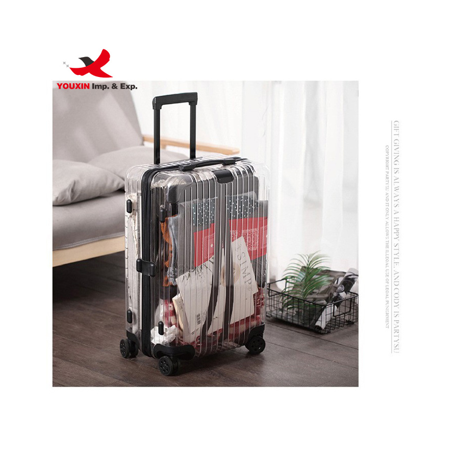 Transparent PC Material Carry On Suitcase Cabin Luggage Trolley Bag On Wheels Fasion Rolling Luggage