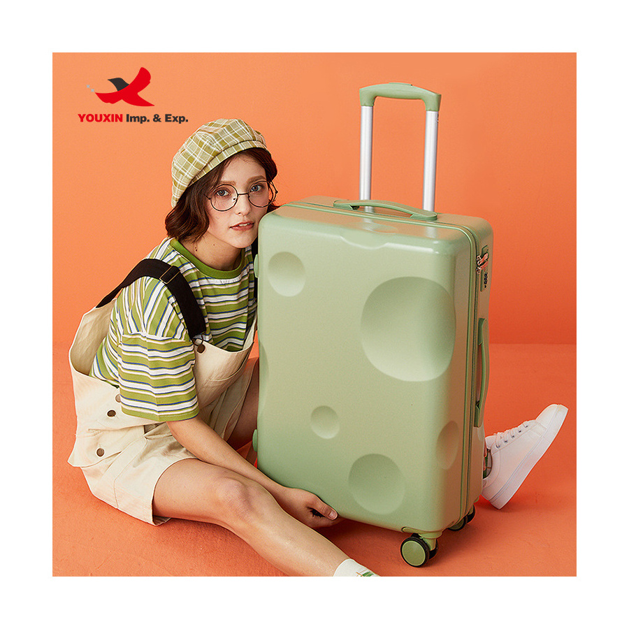 Cheese design luggage student trolley case universal wheel hard shell suitcase for girls Multi-color luggage