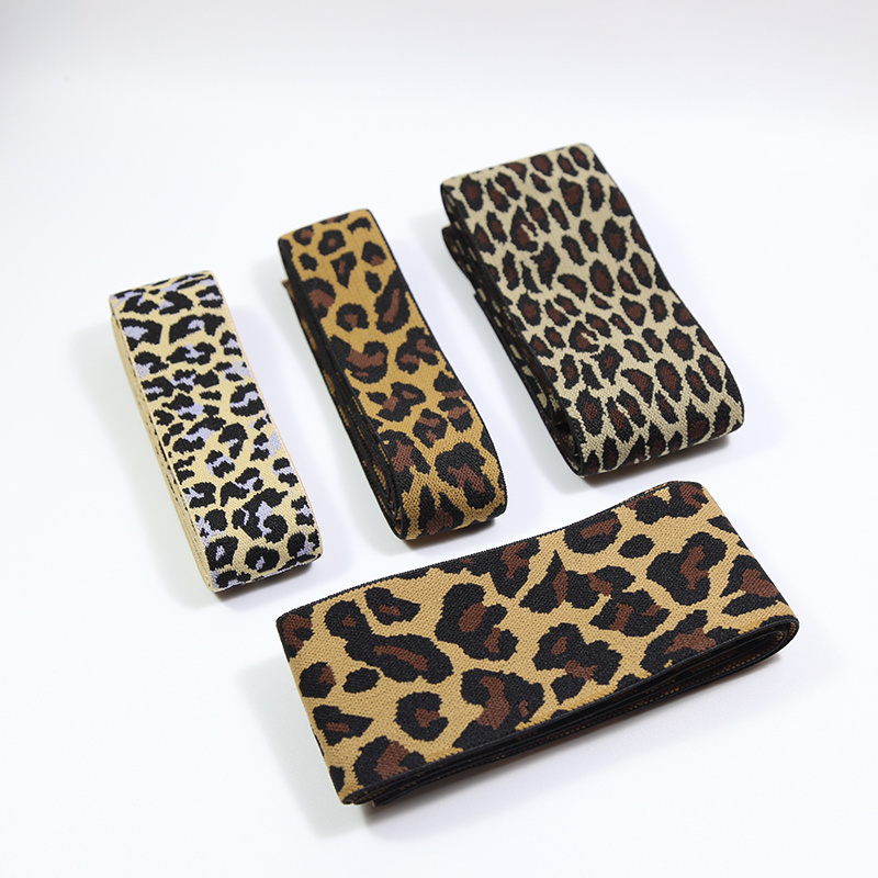 Professional factory custom leopard jacquard elastic band for bra