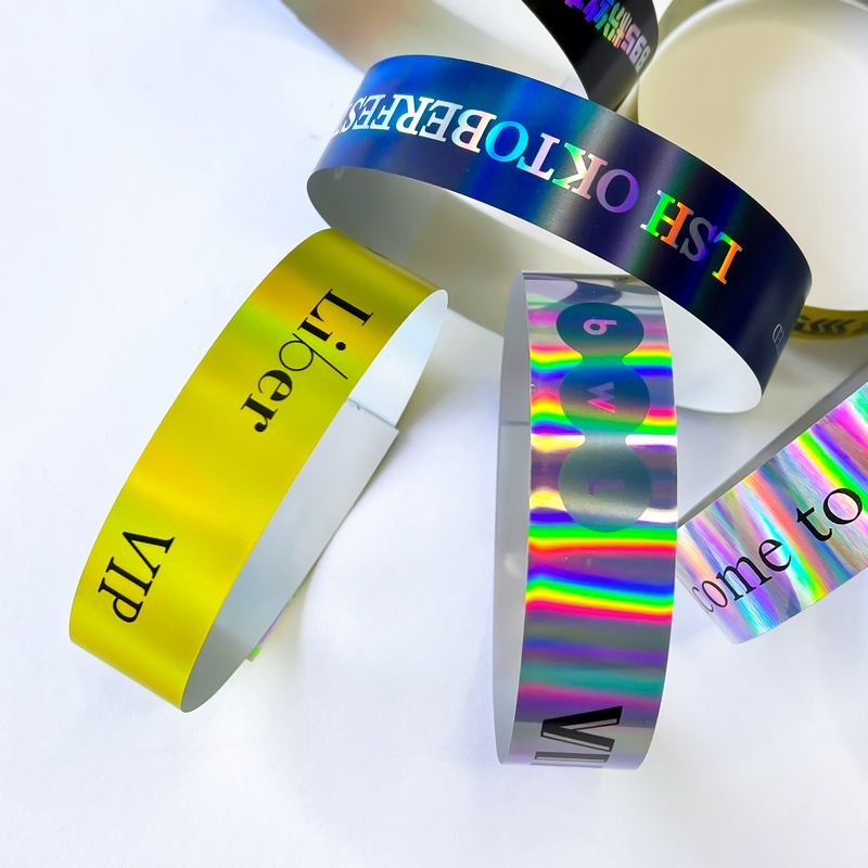 Wholesale Custom Access Bracelet Silicone Double Sided Wristband Cheap paper Wrist Bands For Festival Events With Logo