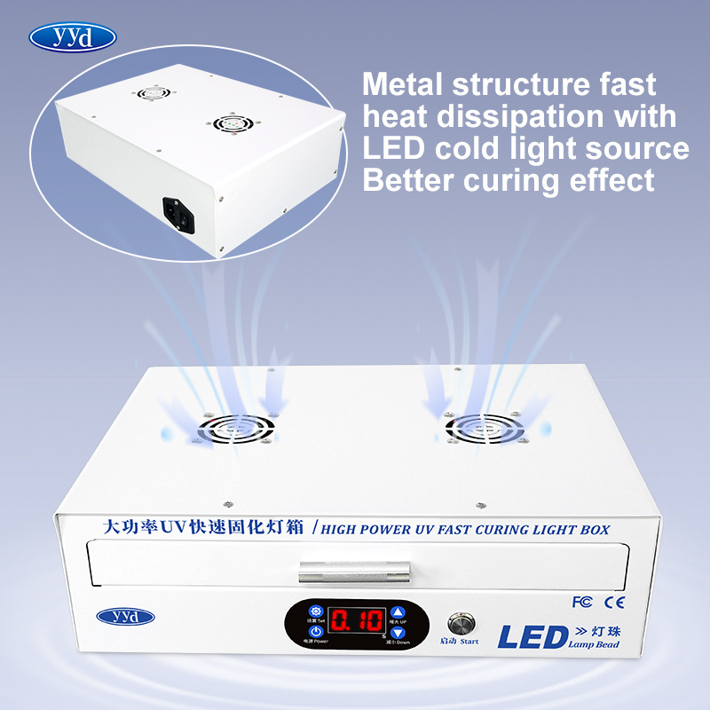 YYD High Intensity LED UV Curing Machine Glue Curing Light Machine LCD Screen Glass UV Lamp Box