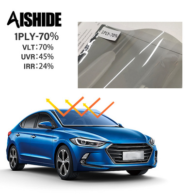 Aishide PET 1PLY VLT70% Self Adhesive Solar Windows Smart Tinting Glue Tint Film Car Window Film For Automotive