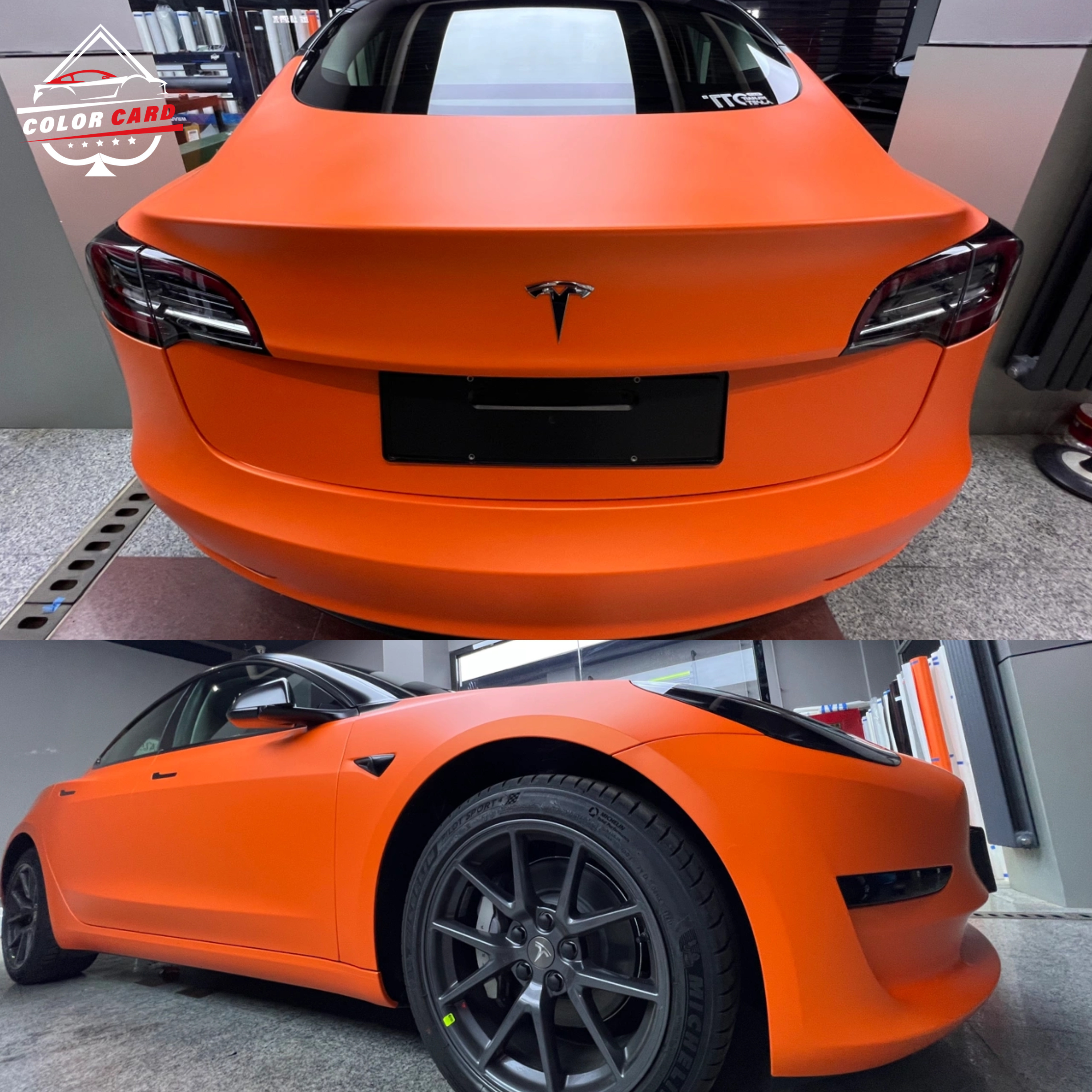 Satin Flame Orange Matte Chrome Vinyl Wrap PVC Ice Roll Film Car Sticker for Auto Vehicle