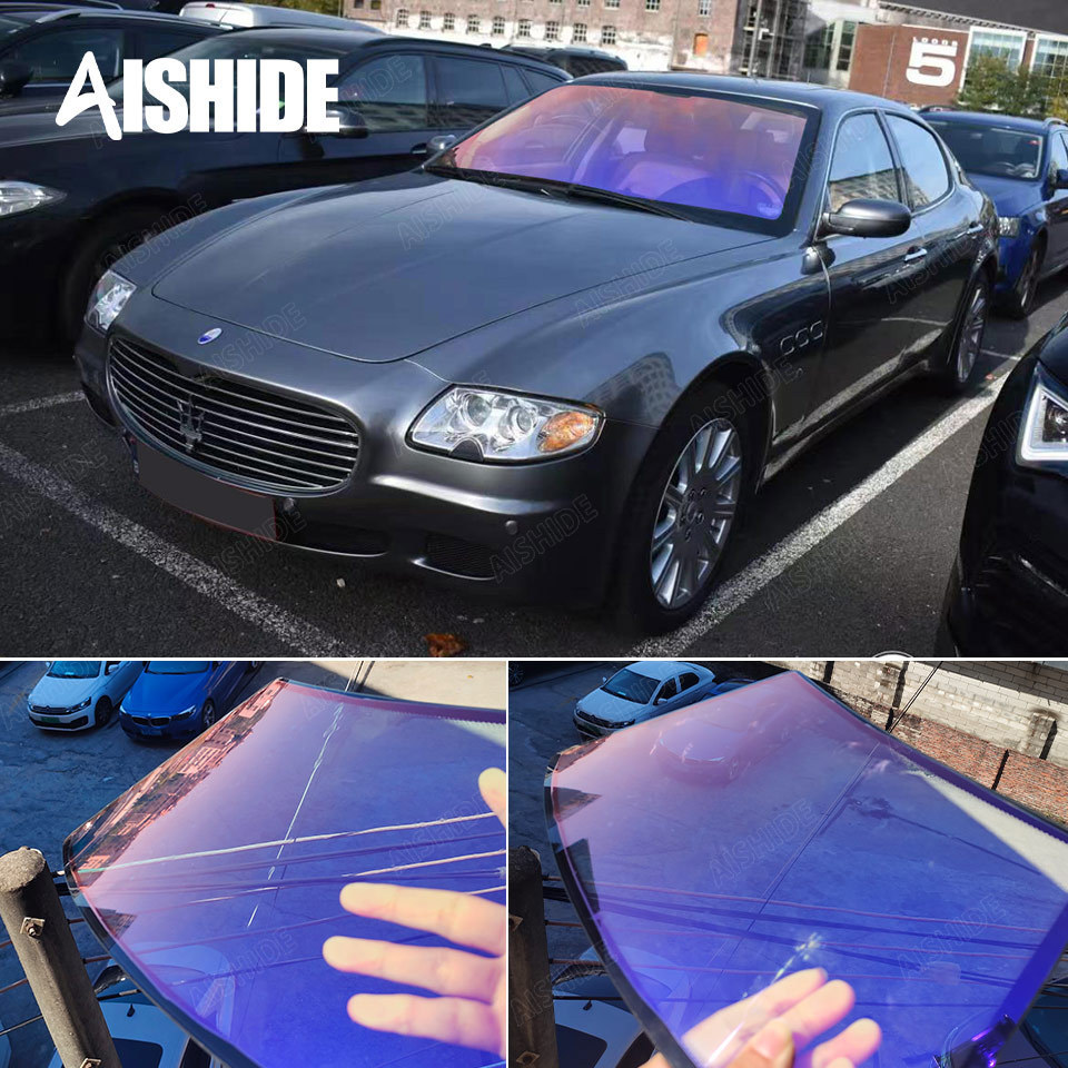 Aishide Chameleon Window Tint Film  86%VLT Glass UV Rejection Solar Protection Foil Guard 1.52*30M Clear Vision Tint Film