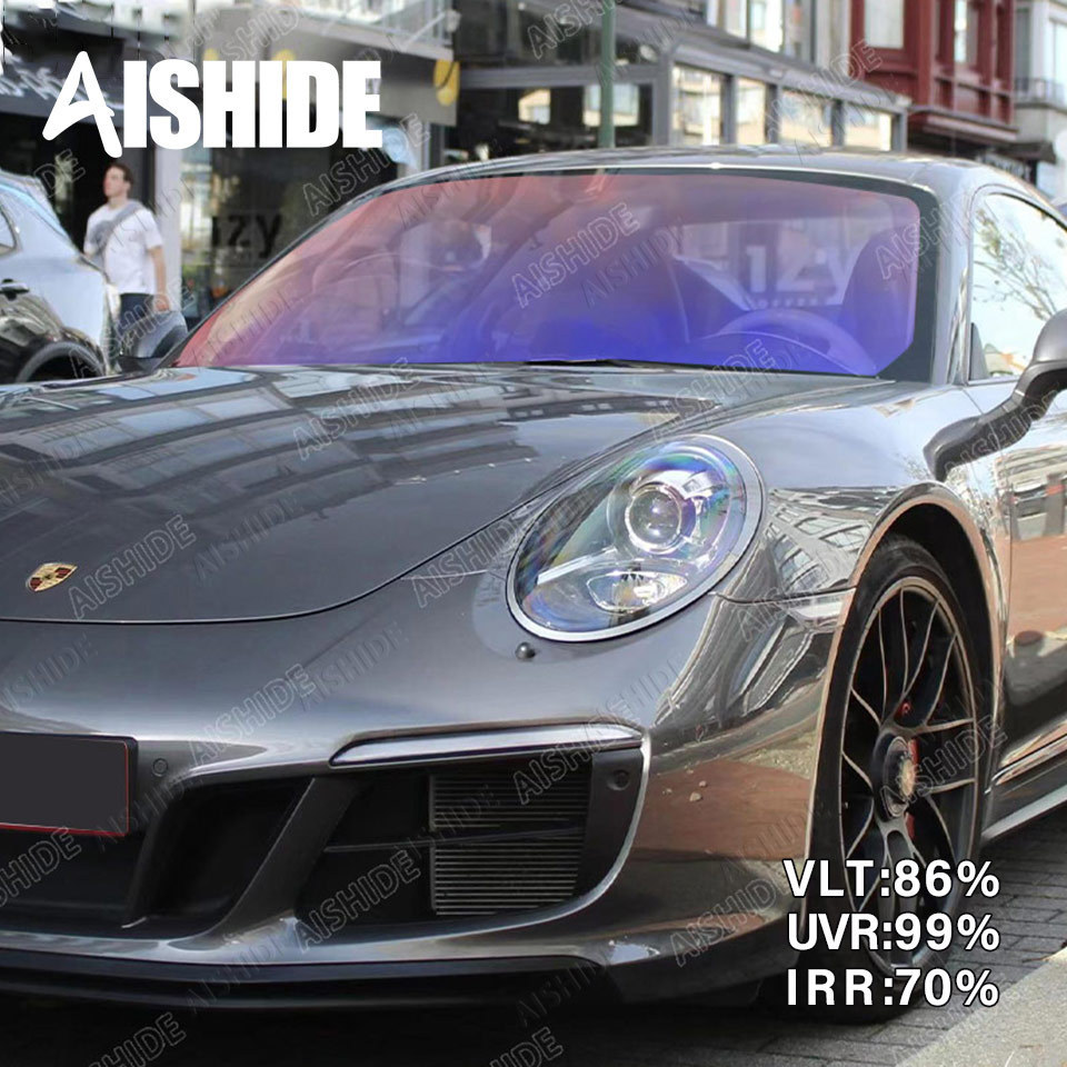 Aishide Chameleon Window Tint Film  86%VLT Glass UV Rejection Solar Protection Foil Guard 1.52*30M Clear Vision Tint Film