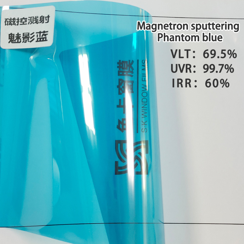 Phantom Blue Best quality Window Tint Sputter Sun Control Reflective Mirror Car Window Tint Film