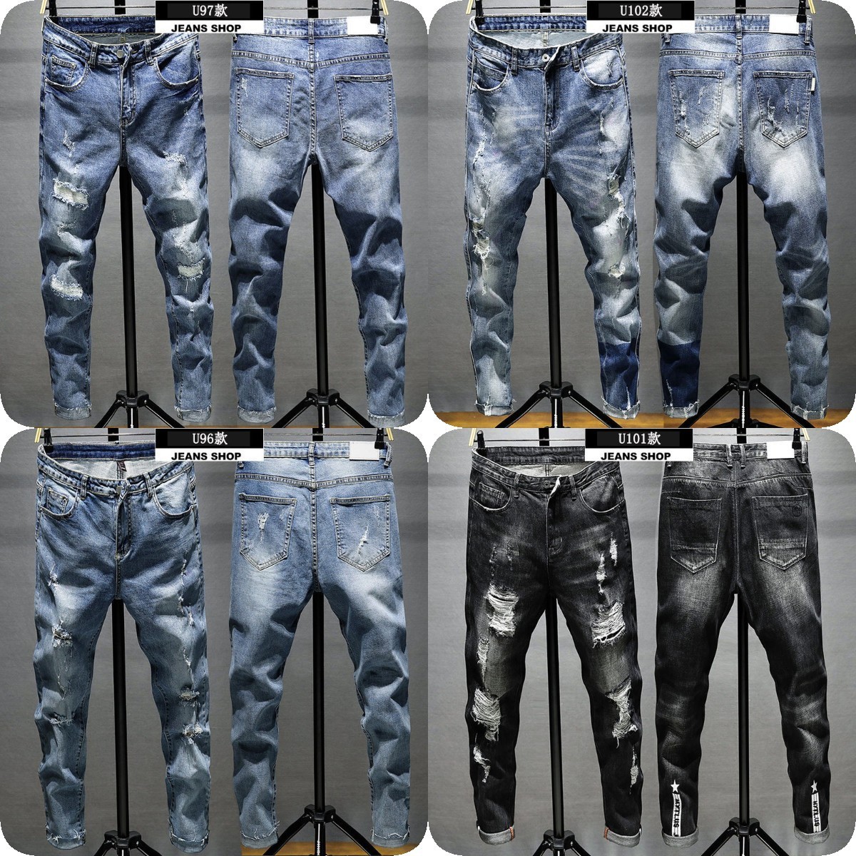 2023 new jeans men comfortable and versatile elastic waist large size casual pants