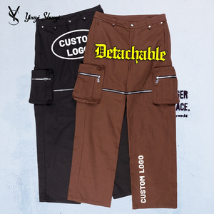 YYSY custom cargo jogger pants multi pockets straight track pant men khaki trousers cargo pants