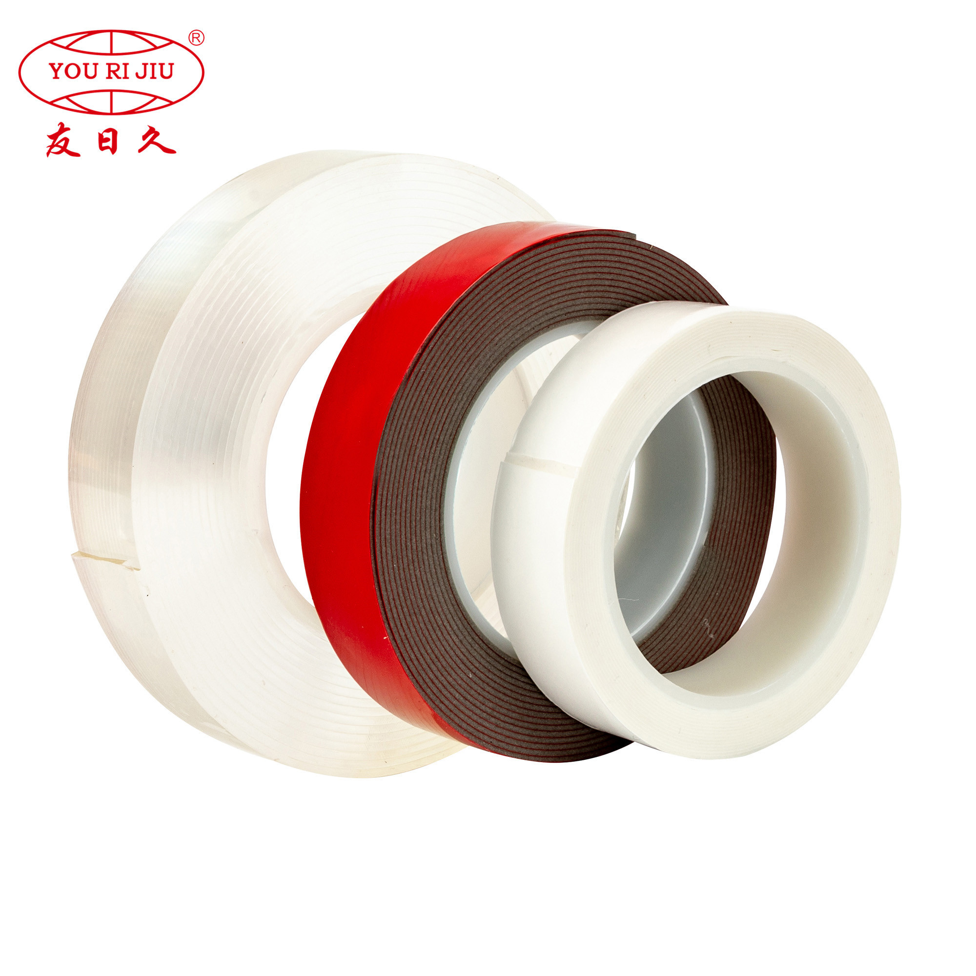 YOURIJIU High Tack Custom Size Bulk Price Double Side Acrylic Transparent Black Gray Red Foam Nano Tape