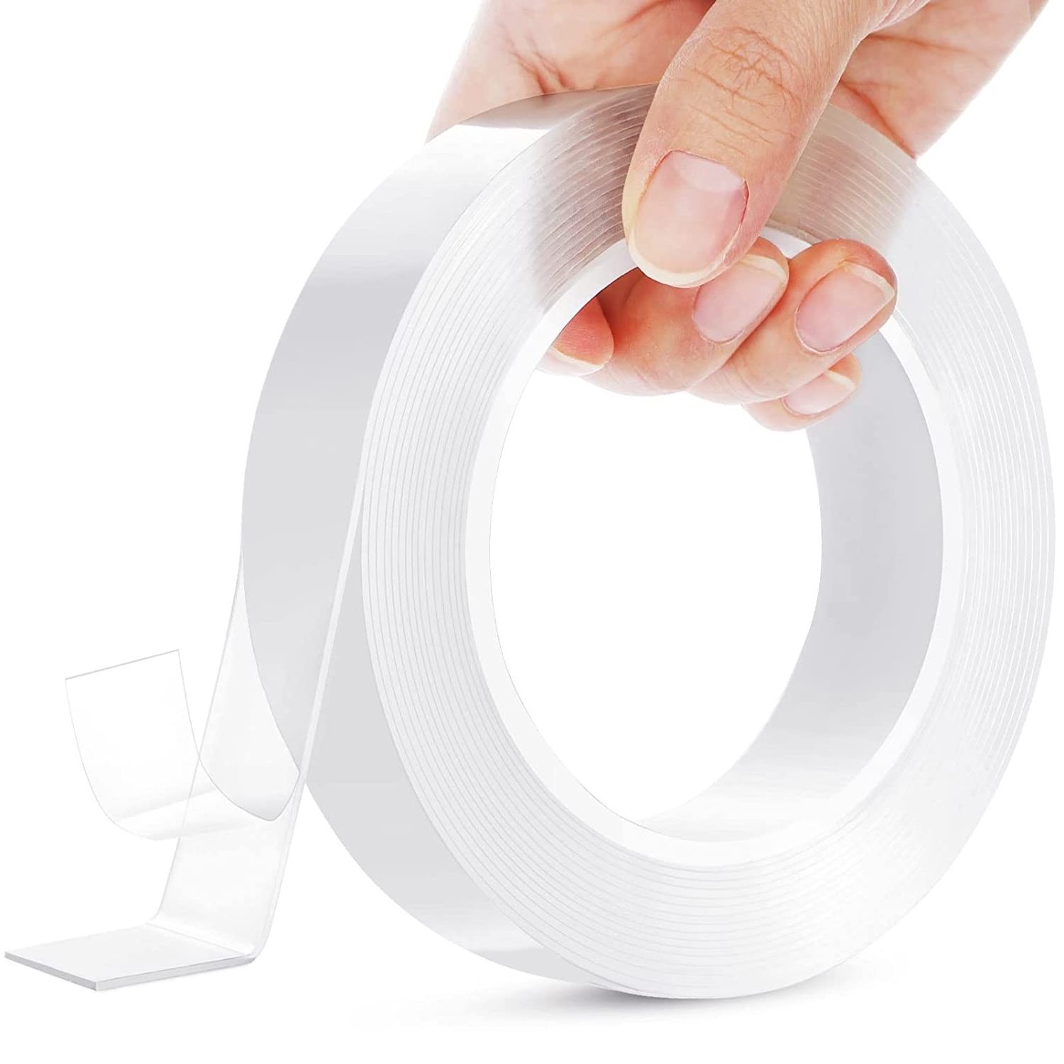 Yourijiu Removable Clear & Tough Mounting Tape Sticky Adhesive, Reusable Strong Wall Tape Picture Hanging Strip Carpet Tape