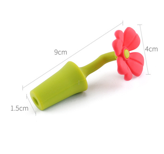 Silicone Flowers Wine Bottle Stopper Wine Corks Saver Sealer Set of 5 as Wine Gifts