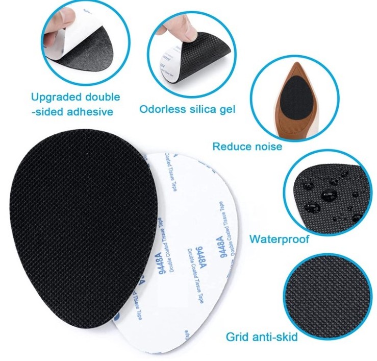 Non Slip Shoes Pads Self-Adhesive Shoe Grips Rubber Anti-Slip Shoe Grips Sole Stick Protector