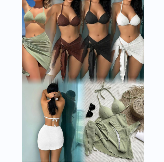 2024 swimwear three pieces swimsuits extreme hot bathing suits halter sexy bikini set for women