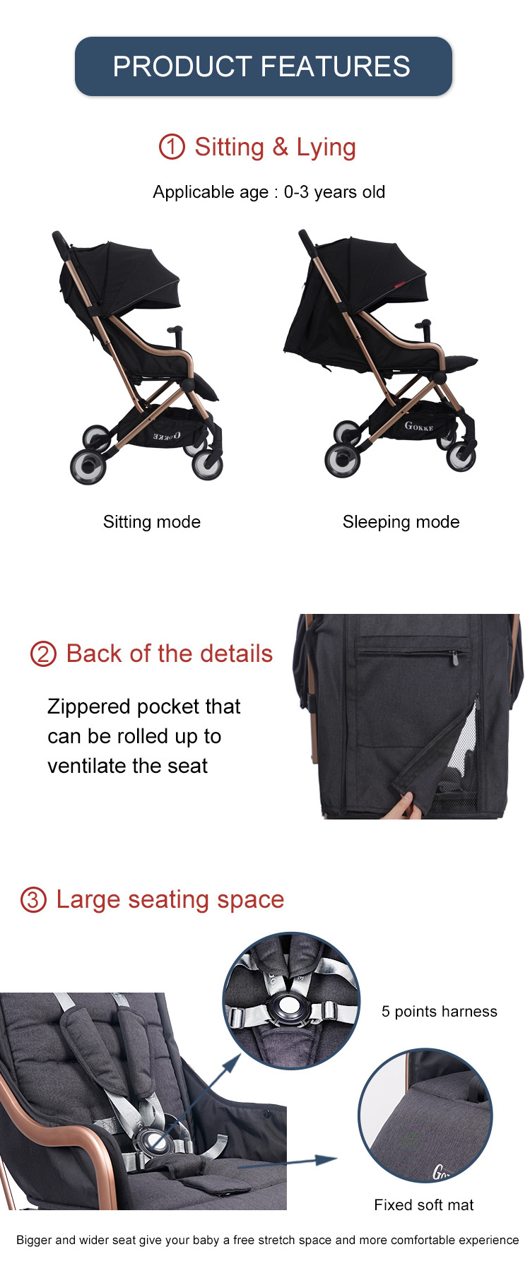 Linen fabric mamas and papas pram wagon stroller folding compact pushchair baby travel pram deluxe baby stroller baby buggy