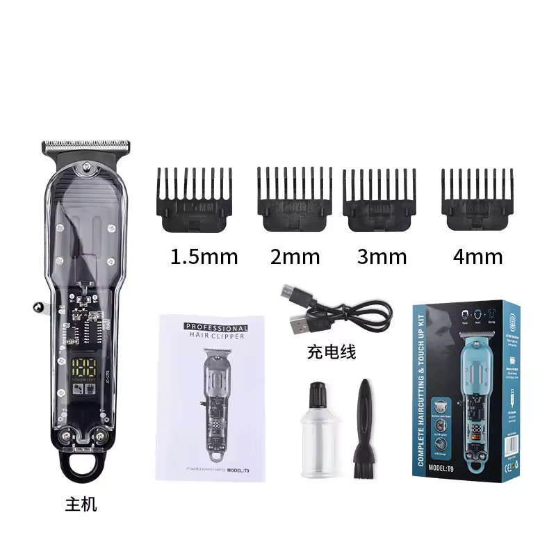 New Arrival 2024 New Transparent Hair ClipperS Power Display Hair Clippers Men's Electric Shaver Trimmer for Men