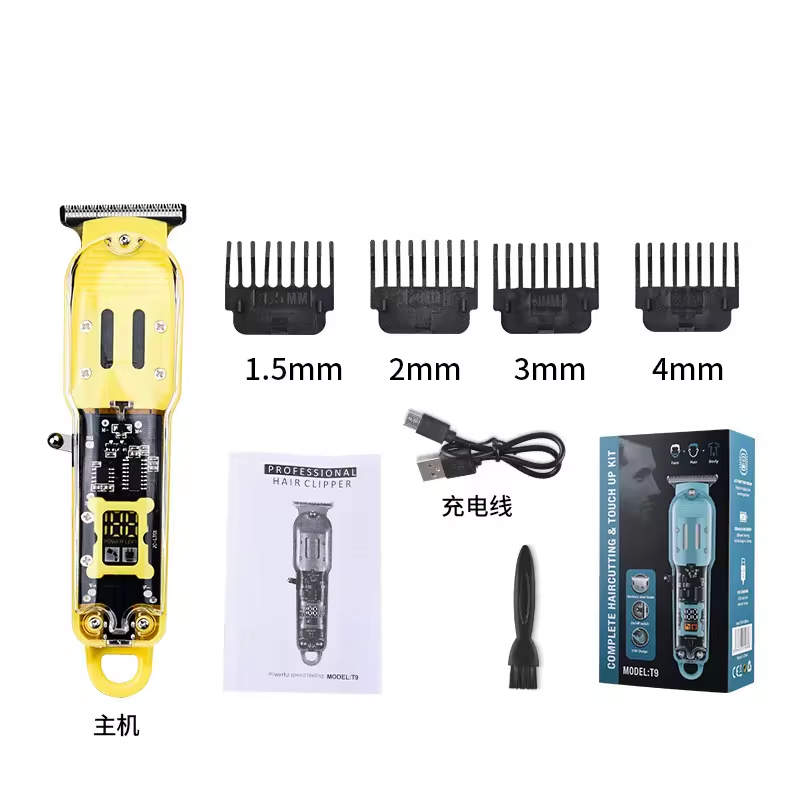 New Arrival 2024 New Transparent Hair ClipperS Power Display Hair Clippers Men's Electric Shaver Trimmer for Men