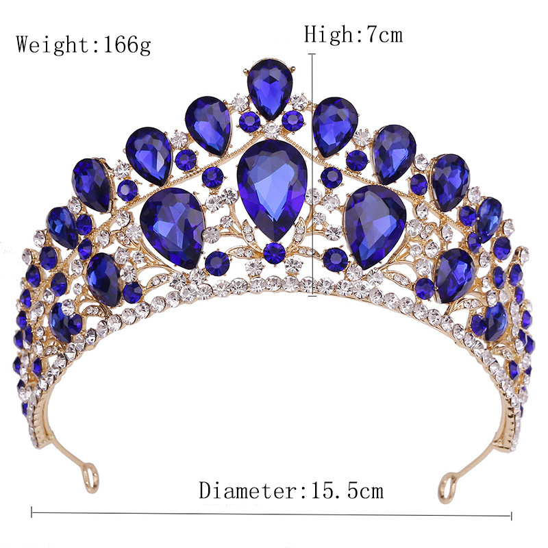 2022 Baroque Luxury Crystal Rhinestone Bridal Crown Bride Hair Accessories Princess Pageant Crown and Tiaras