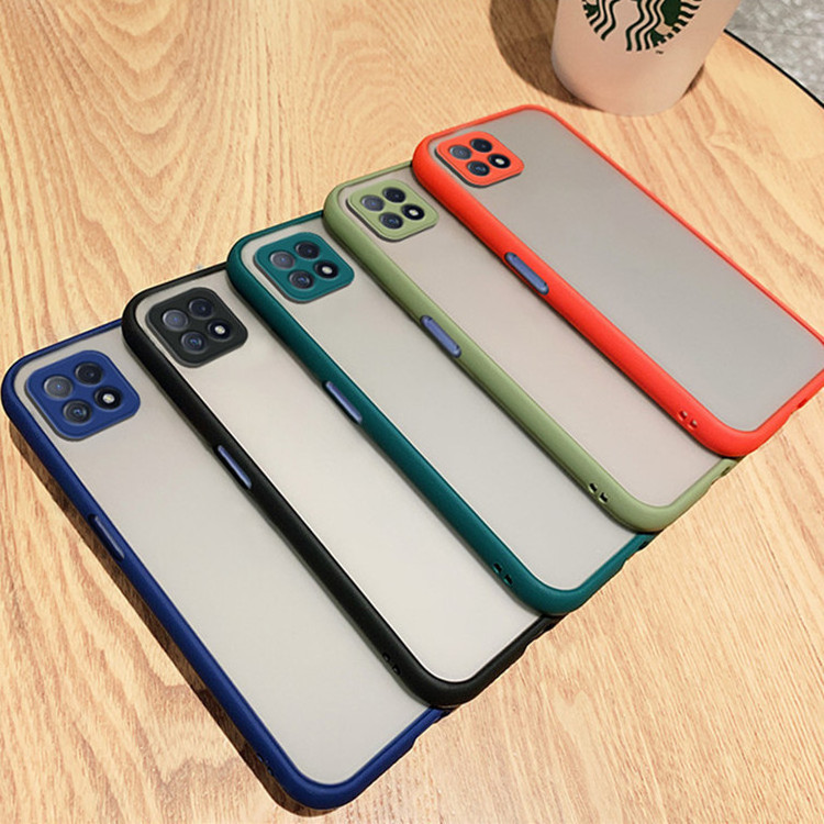 Smoke Matte Mobile Phone Back Cover PC TPU Phone Case For Oppo C21Y A16 A53S A74 C25 A54 F19 pro plus A15 Reno 6 5 pro Narzo 30