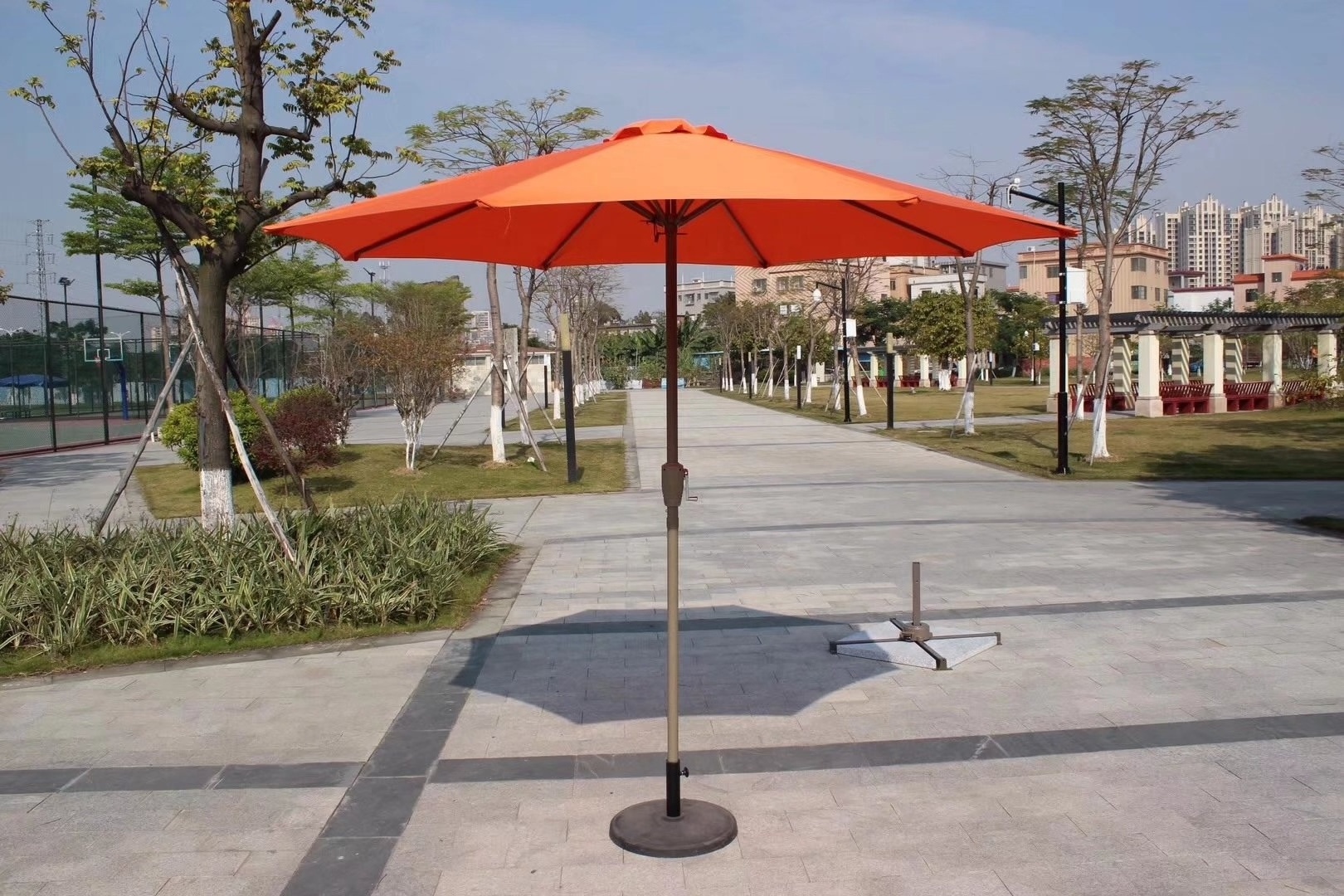 Garden patio sun umbrella and parasols or umbrella base parts