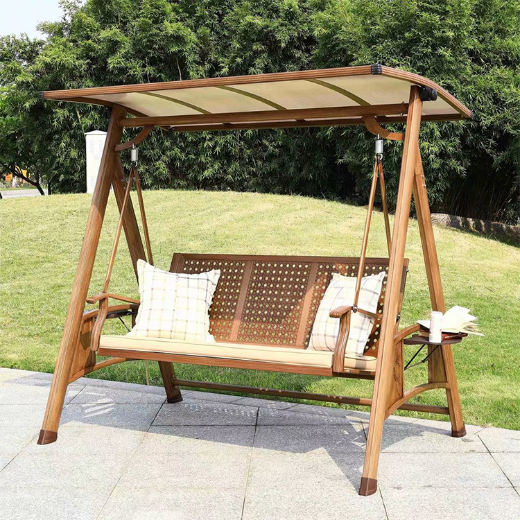 Modern adult metal garden swing outdoor hanging 3 seats swing chair with metal stand