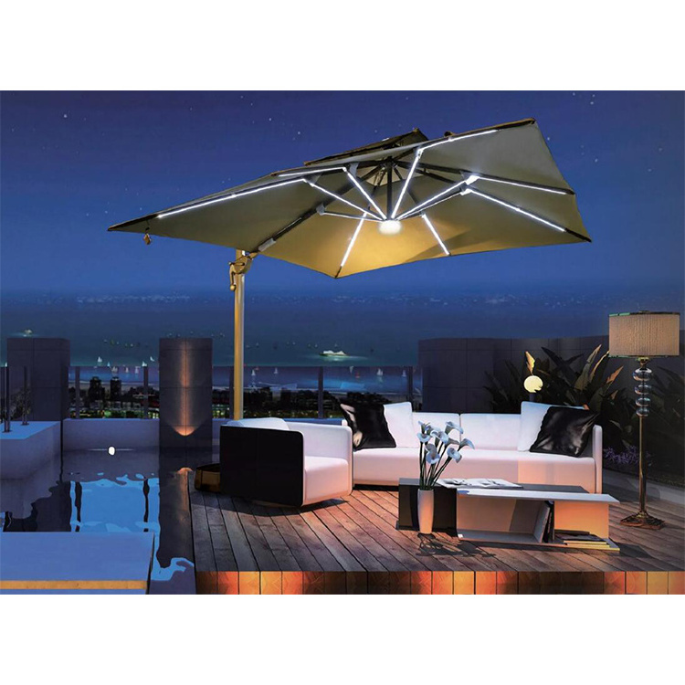 commercial luxury restaurant outdoor umbrella hotel large patio umbrella with lights