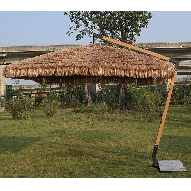 Factory large hawai balinese sun straw parasol custom boho vintage thatch beach umbrella