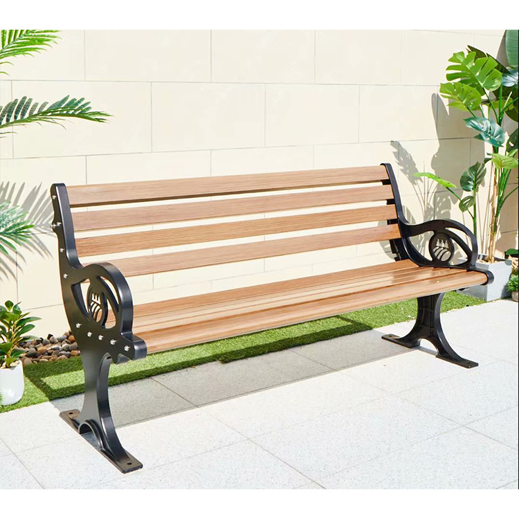 Modern leisure park metal patio bench aluminum outdoor garden bench seating with table