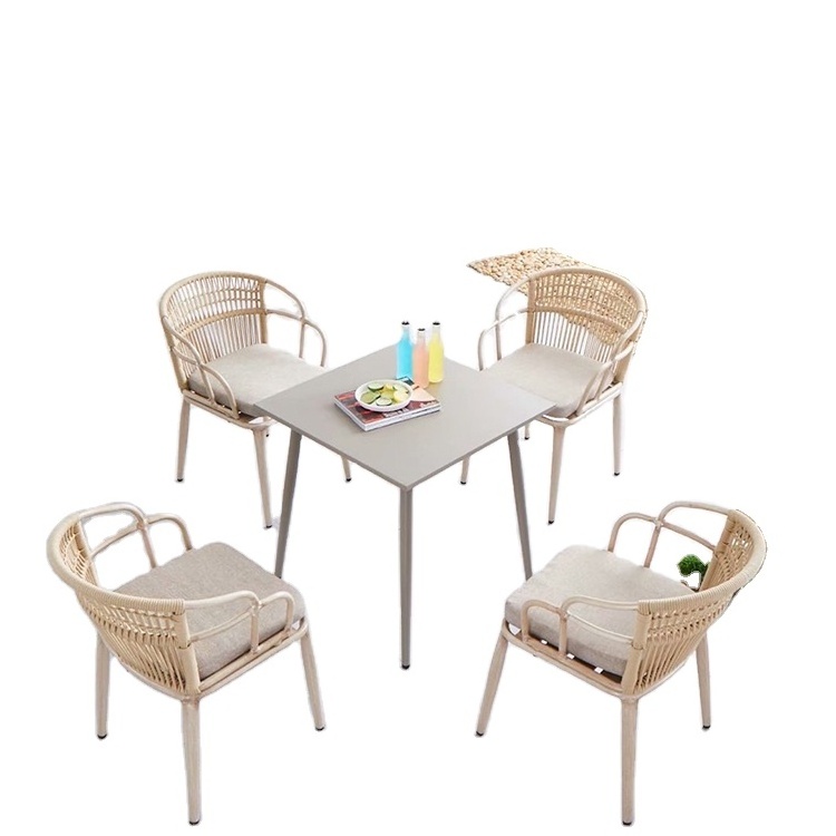 Italian space saving outdoor furniture metal outdoor small table and chair