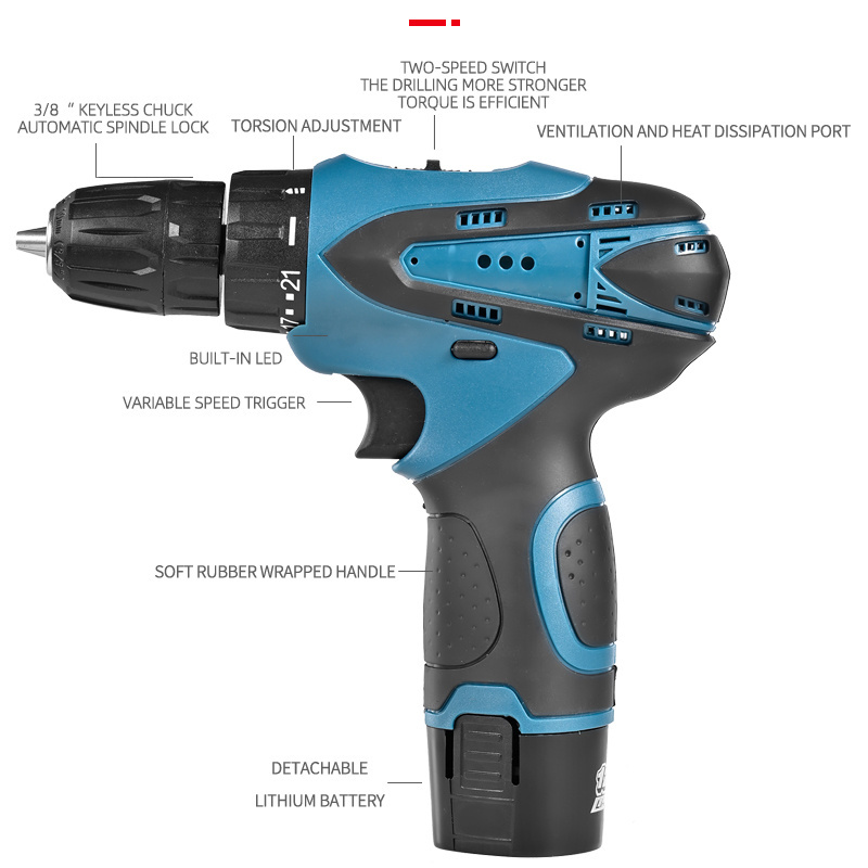 Factory Supply Power Craft Cordless Drill 20v 18v Cordless Drill Battery Cordless Power Drill