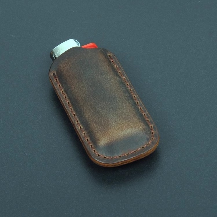 Portable Leather Lighter Case Custom Logo Vintage Lighter Holder Pouch Protective Cover