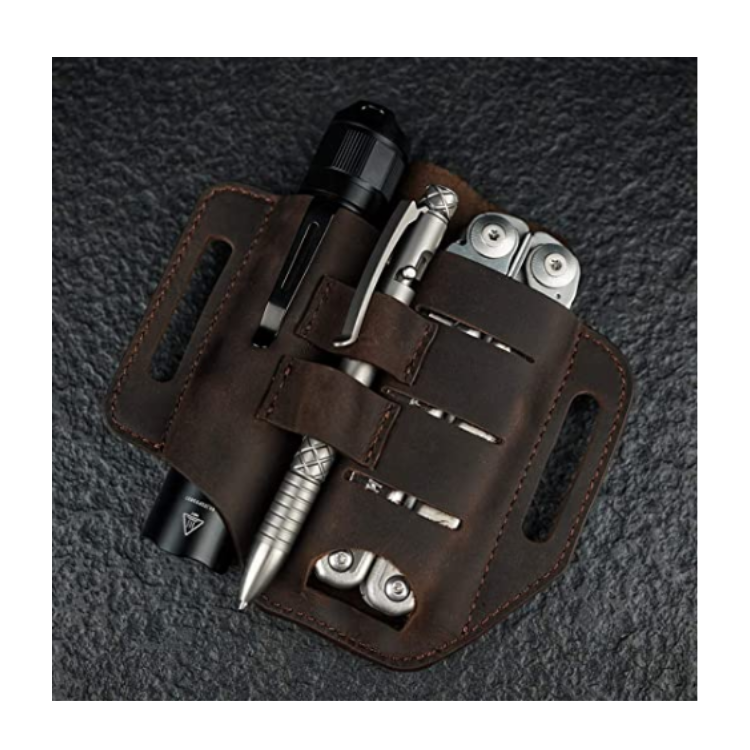 Leather Sheath Knife Belt Sheath Leather Flashlight Holster Leather man Multitools Sheath for Knives/Flashlights/Tactical pens