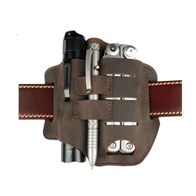 Leather Sheath Knife Belt Sheath Leather Flashlight Holster Leather man Multitools Sheath for Knives/Flashlights/Tactical pens