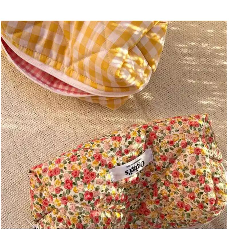 Liberty Small Makeup Bag Quilt Cotton Canvas Women Zipper Cosmetic Organizer Cute Make Up Pouch Portable Toiletry Pencil Case