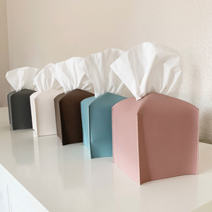 Hot Selling Pu Leather Tissue Cover Square Tissue Holder Tissue Cover  Box