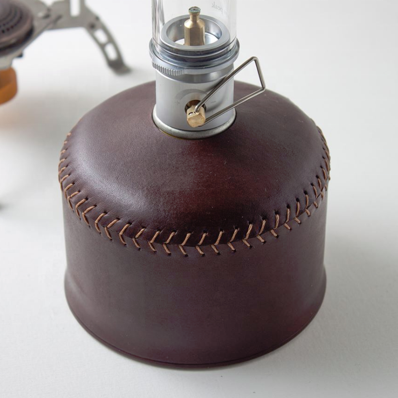 New Arrival Natural Genuine Leather Protector Butane/Propane Gas Canister Cover