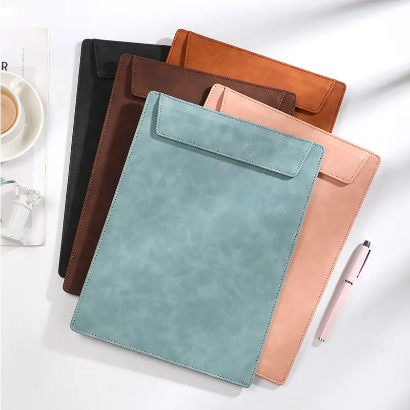 A4 Clipboard File Folder Stationery PU Leather Magnetic Clipboard Blackboard School Office Supplies Menu Board Clip Waterproof