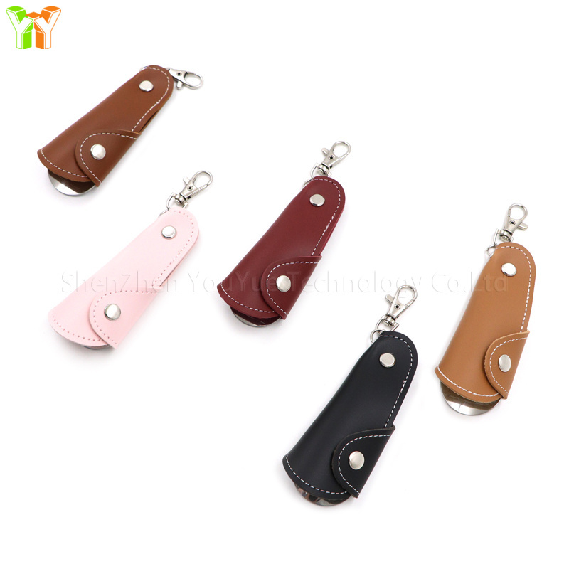 Factory Wholesale Pu Leather Shoehorn Pocket Shoe Horn Keychain Holder for Everyday Use