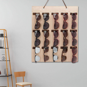 Wall Mounted Felt Sunglasses Organizer 15 Slots Glasses Storage Holder Hanging on Wall