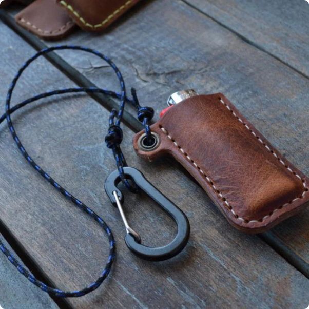 Genuine Cowhide Leather Lighter Case Lighters Pouches Protection Lighter Accessories For Mini Bic