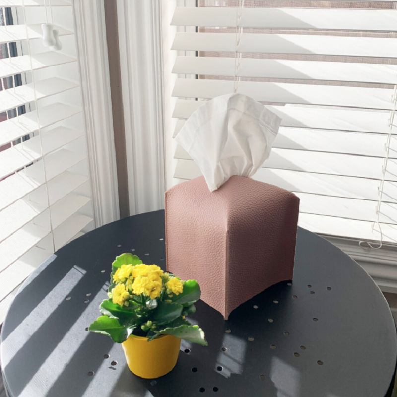 Hot Selling Pu Leather Tissue Cover Square Tissue Holder Tissue Cover  Box