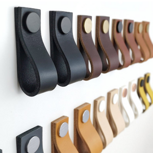 YY Factory Wholesale Custom Leather drawer pulls Dresser handles Leather door handle Cupboard pulls