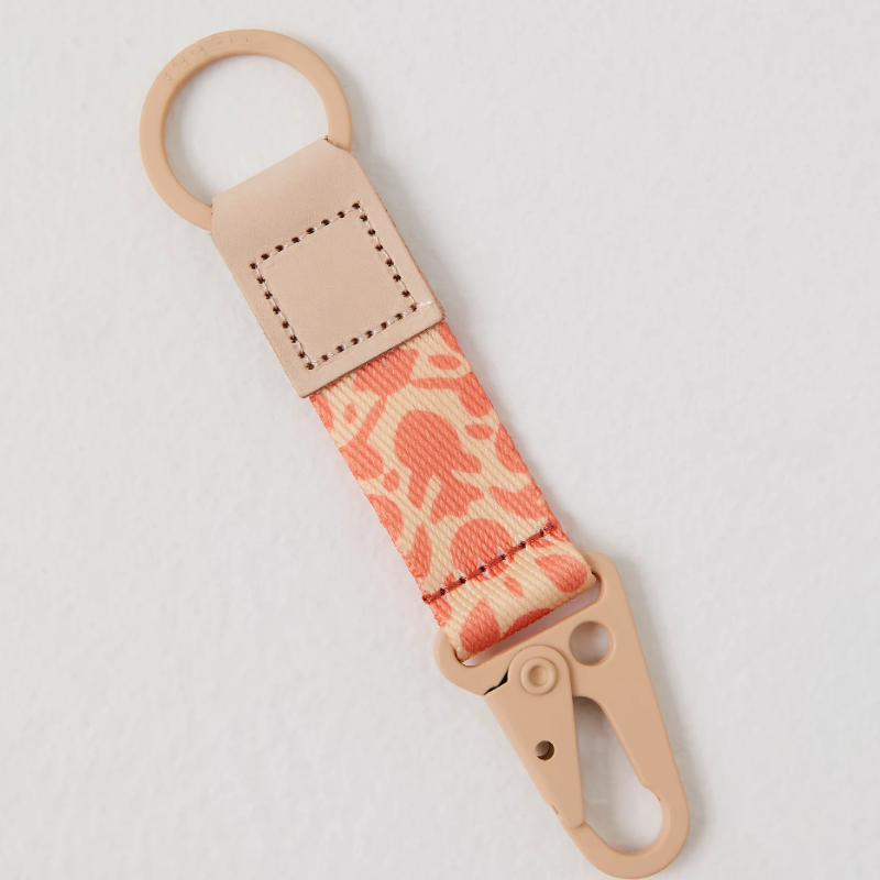 Hardware Clip Keychain Custom Logo Woven Loop Strap Key Ring