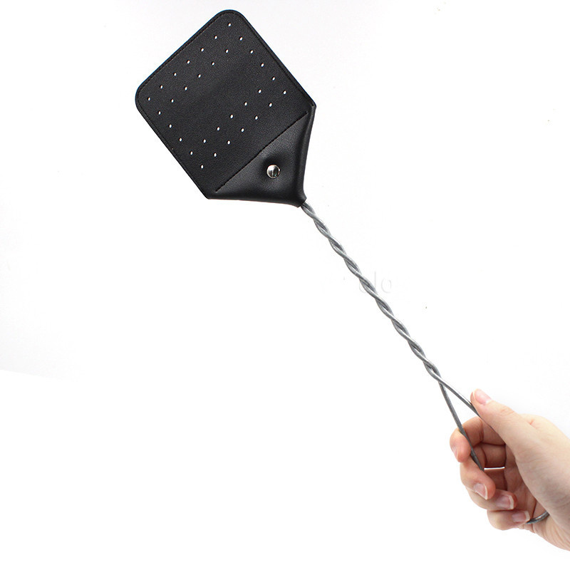 Handmade Leather Fly Killer Swatter Mosquito Swatter Indoor/Camping Mosquito Killer With Metal Handle