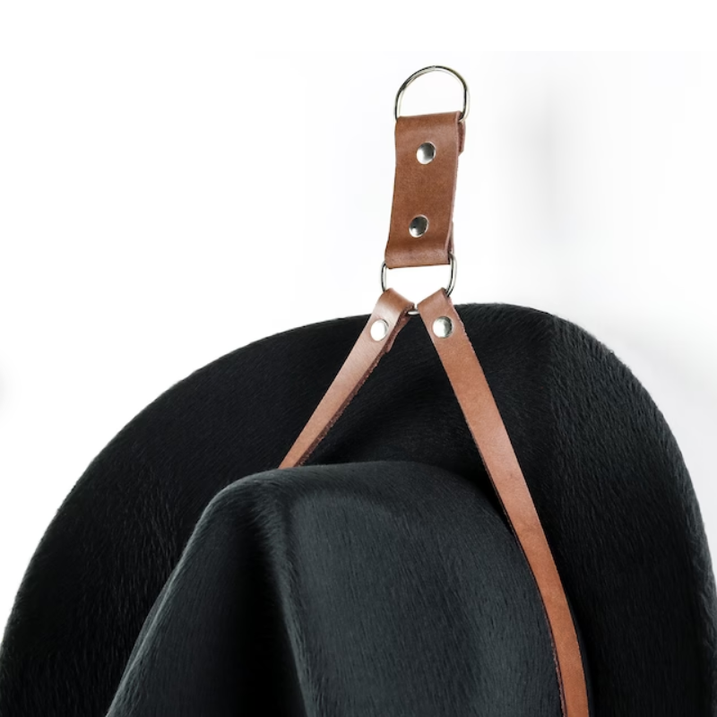 Customized PU Leather Hat Rack Hat Hanger for Wall Leather Hat Strap Holder for Car