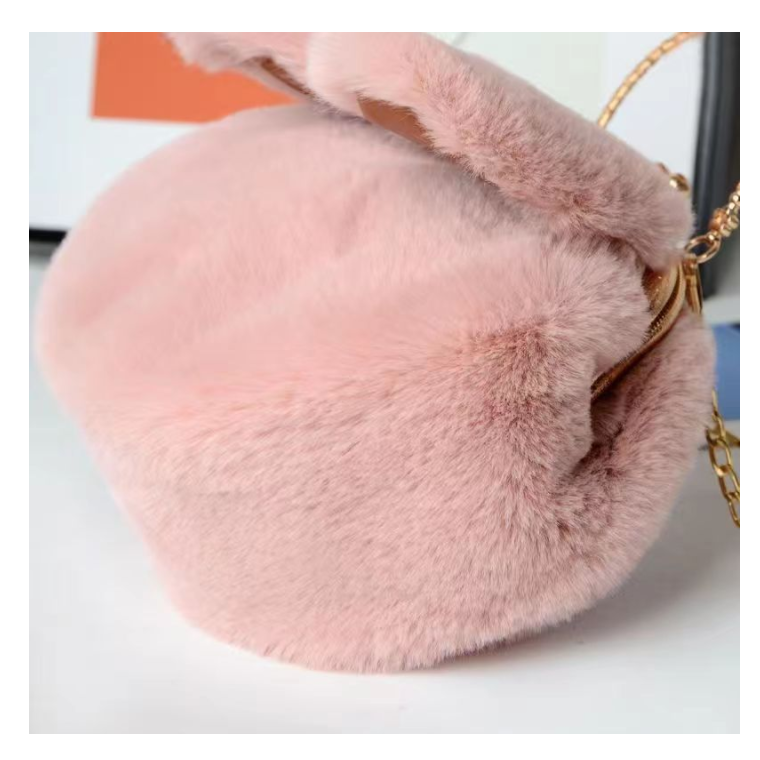 YY RTS  Girl's Velvet Rabbit Bag, Oblique Bag Cute Handbag